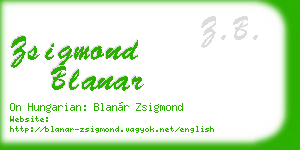zsigmond blanar business card